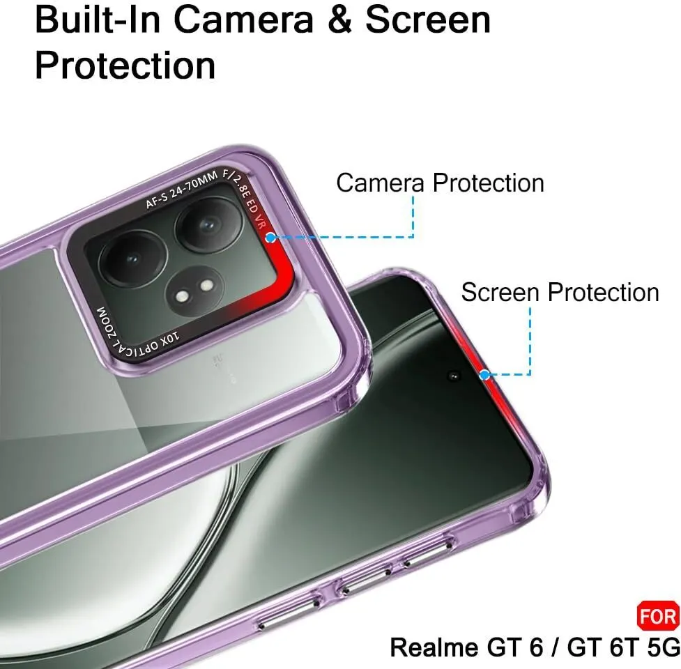 Micvir Back Cover for Realme GT 6T 5G (Purple, Shock Proof, Polycarbonate, Pack of: 1) — image 2 of 3