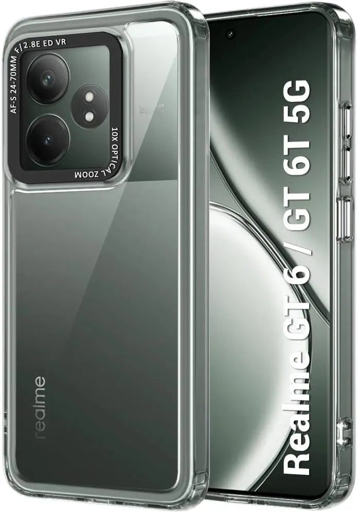 Micvir Back Cover for Realme GT 6T 5G (Transparent, Shock Proof, Polycarbonate, Pack of: 1)