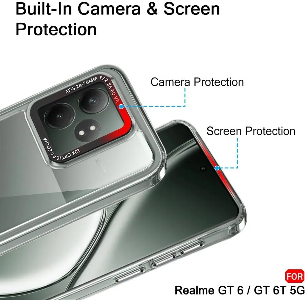 Micvir Back Cover for Realme GT 6T 5G (Transparent, Shock Proof, Polycarbonate, Pack of: 1) — image 2 of 5