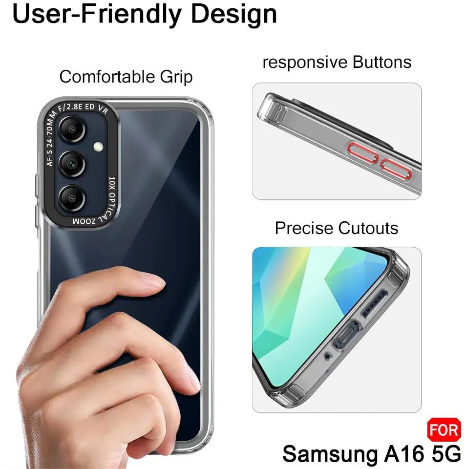 Micvir Back Cover for Samsung Galaxy A16 5G (Black, Shock Proof, Pack of: 1) — image 4 of 5