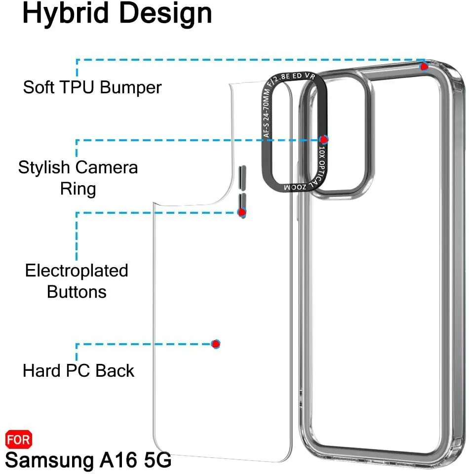 Micvir Back Cover for Samsung Galaxy A16 5G (Black, Shock Proof, Pack of: 1) — image 5 of 5