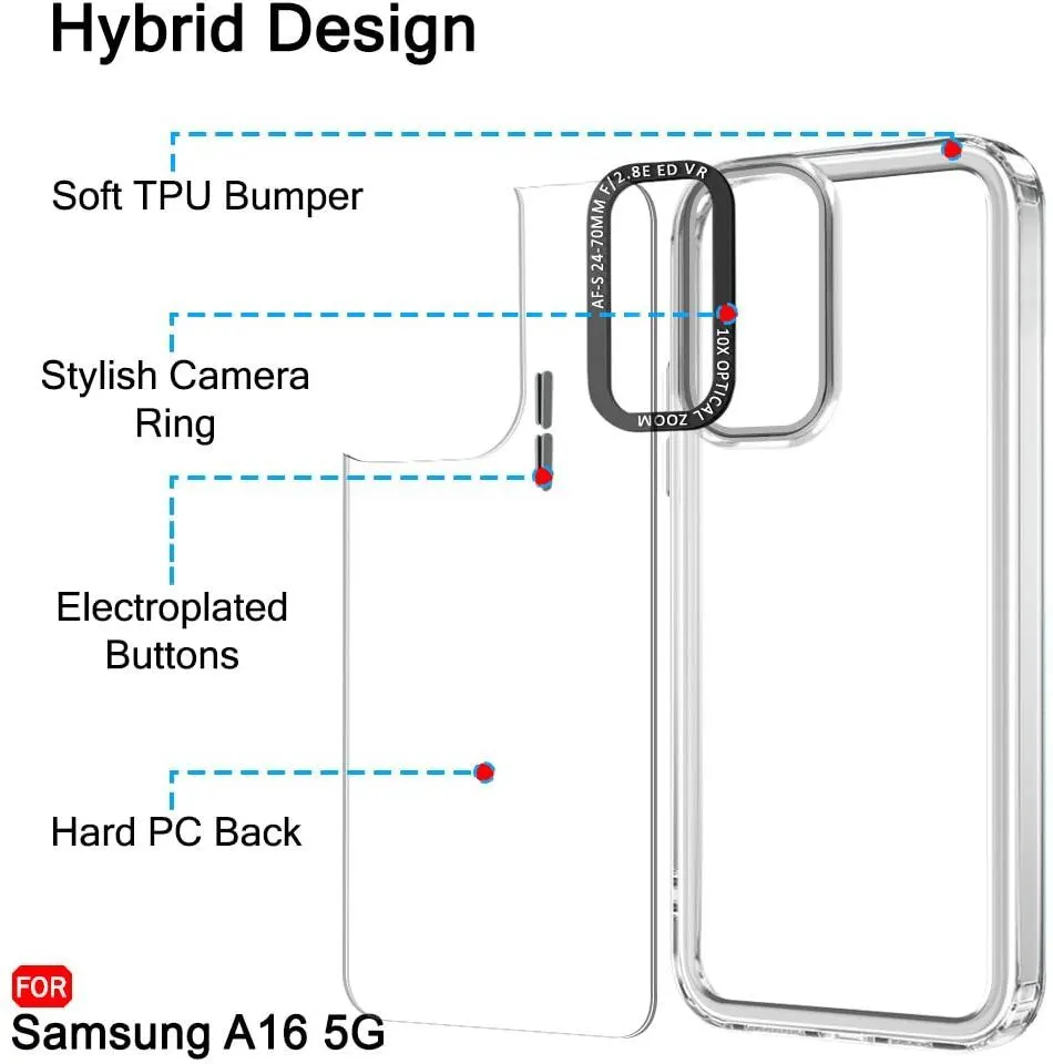 Micvir Back Cover for SAMSUNG Galaxy A16 5G (Transparent, Shock Proof, Polycarbonate, Pack of: 1) — image 5 of 5