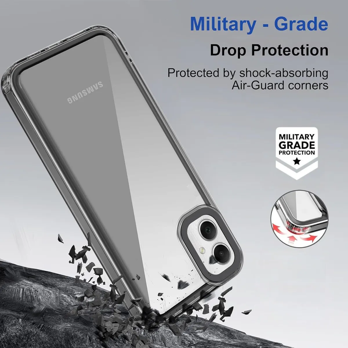 Micvir Back Cover for SAMSUNG Galaxy F06 5G (Black, Shock Proof, Pack of: 1) — image 2 of 4
