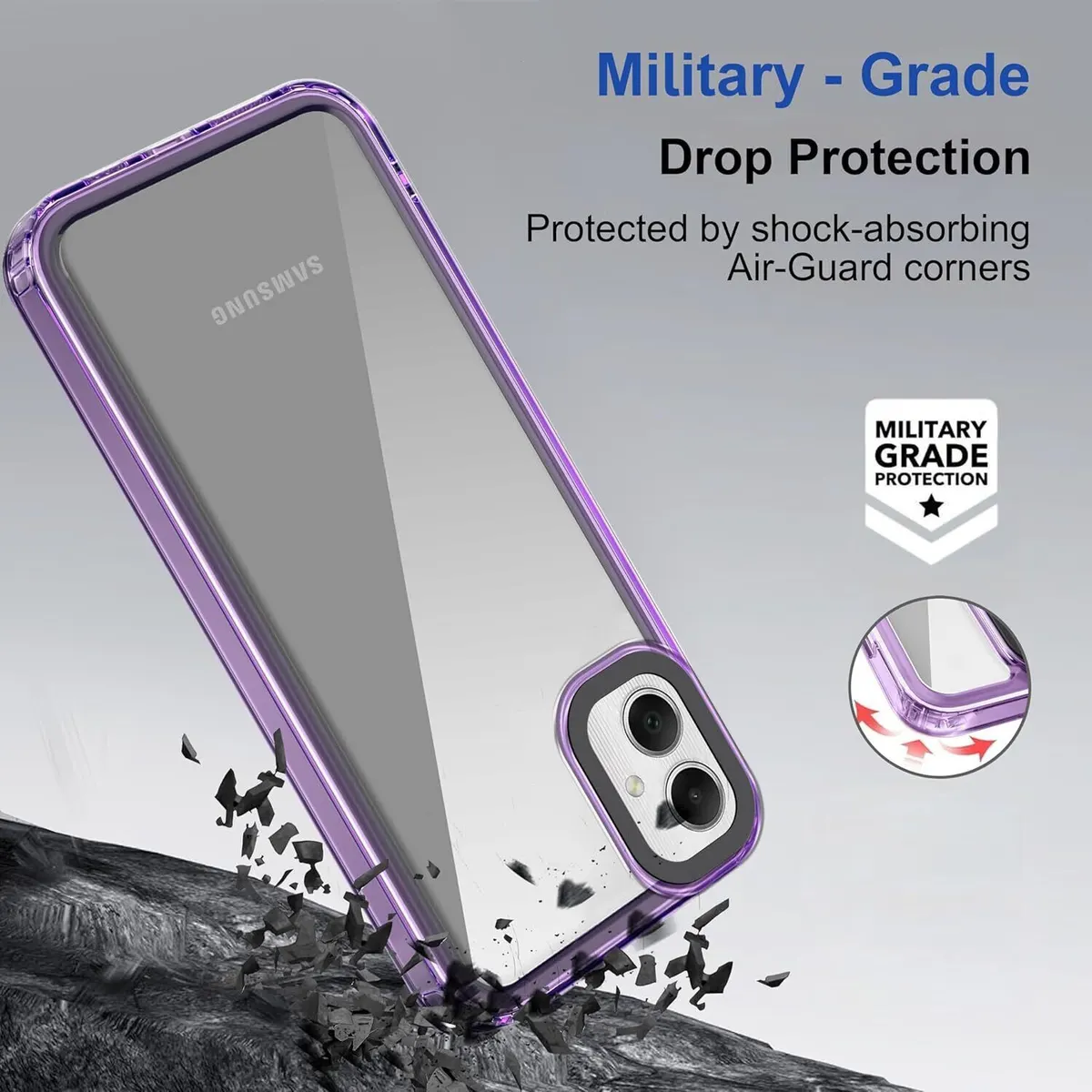 Micvir Back Cover for SAMSUNG Galaxy F06 5G (Purple, Shock Proof, Polycarbonate, Pack of: 1) — image 2 of 5