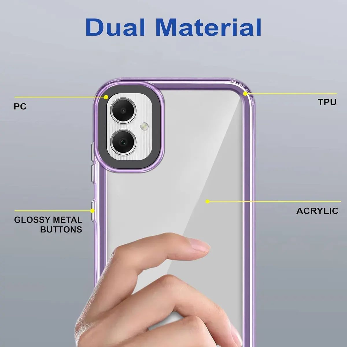 Micvir Back Cover for SAMSUNG Galaxy F06 5G (Purple, Shock Proof, Polycarbonate, Pack of: 1) — image 4 of 5