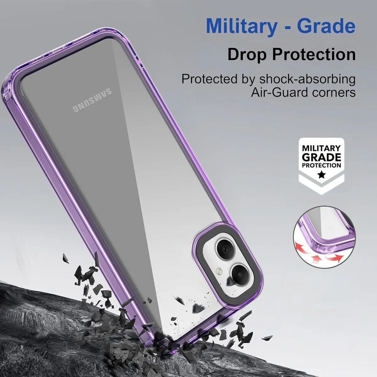 Micvir Back Cover for SAMSUNG Galaxy M06 5G (Purple, Shock Proof, Pack of: 1) — image 2 of 4