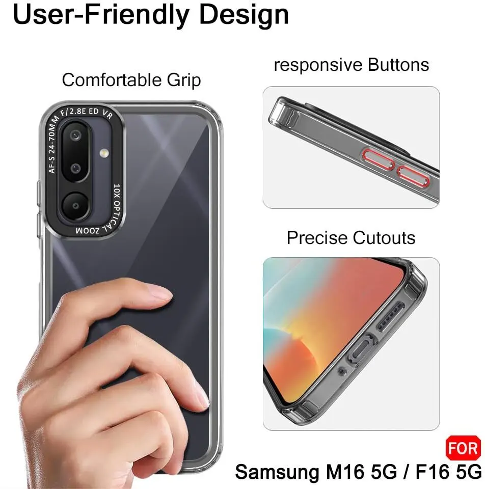 Micvir Back Cover for Samsung Galaxy M16 5G (Black, Shock Proof, Pack of: 1) — image 4 of 5