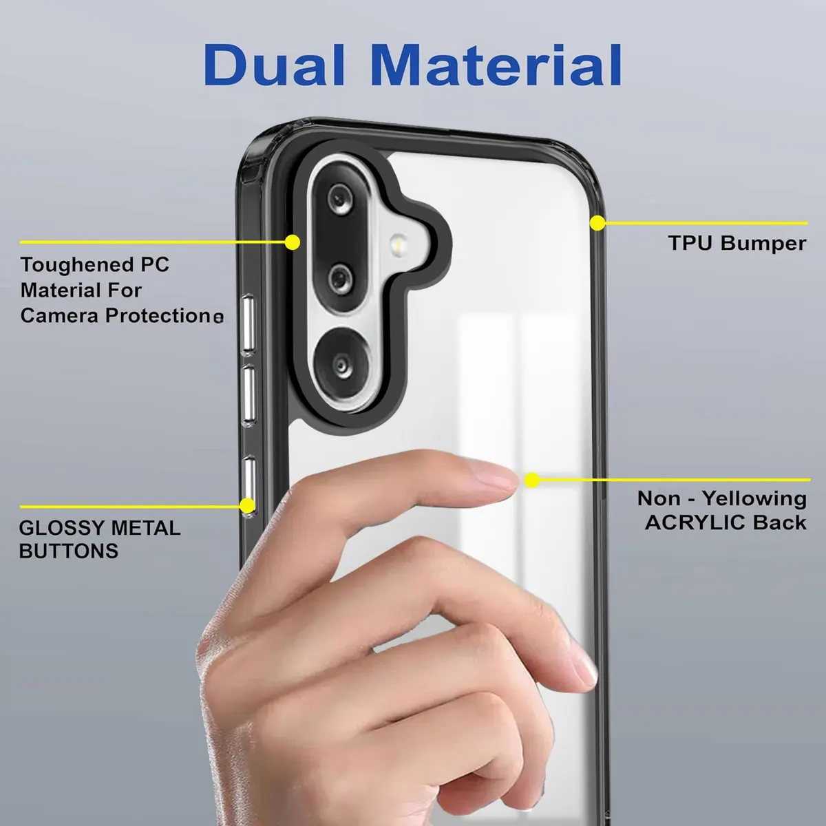 Micvir Back Cover for Samsung Galaxy M36 5G (Black, Shock Proof, Polycarbonate, Pack of: 1) — image 3 of 5