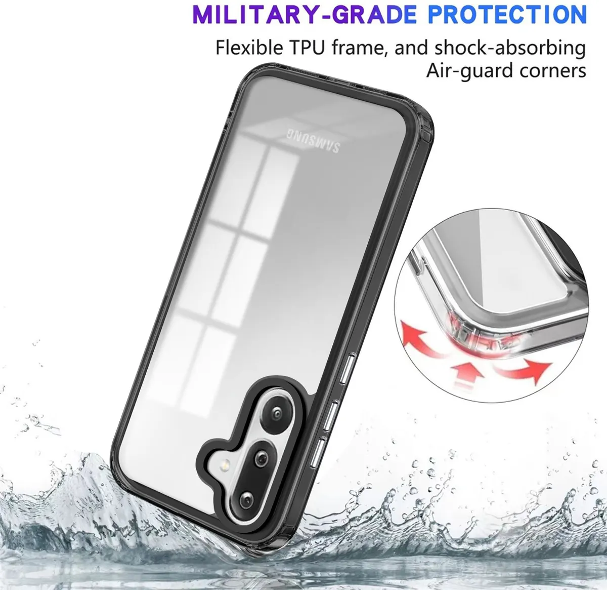 Micvir Back Cover for Samsung Galaxy M36 5G (Black, Shock Proof, Polycarbonate, Pack of: 1) — image 4 of 5