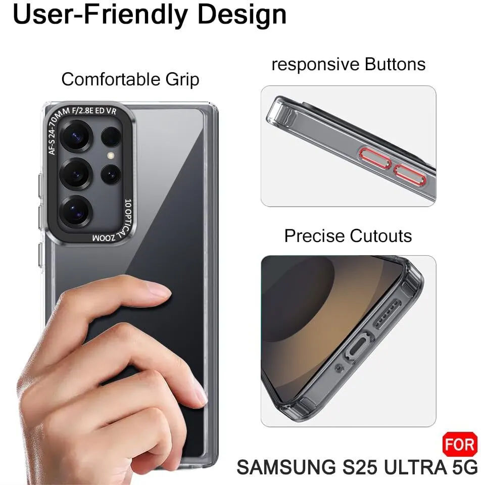 Micvir Back Cover for Samsung Galaxy S25 Ultra 5G (Black, Shock Proof, Polycarbonate, Pack of: 1) — image 4 of 5
