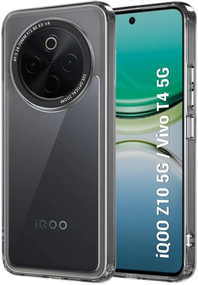 Micvir Back Cover for vivo T4 5G (Black, Shock Proof, Polycarbonate, Pack of: 1)