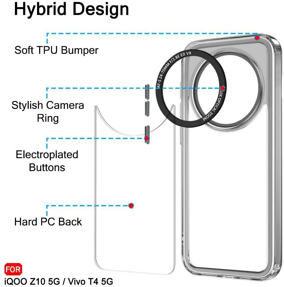 Micvir Back Cover for vivo T4 5G (Black, Shock Proof, Polycarbonate, Pack of: 1) — image 5 of 5