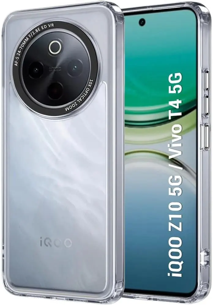 Micvir Back Cover for Vivo T4 5G (Transparent, Shock Proof, Pack of: 1)