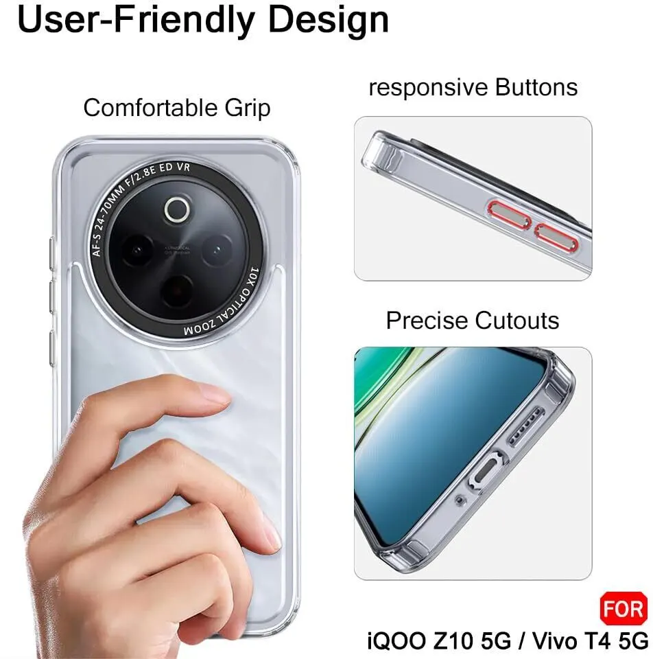 Micvir Back Cover for Vivo T4 5G (Transparent, Shock Proof, Pack of: 1) — image 4 of 5