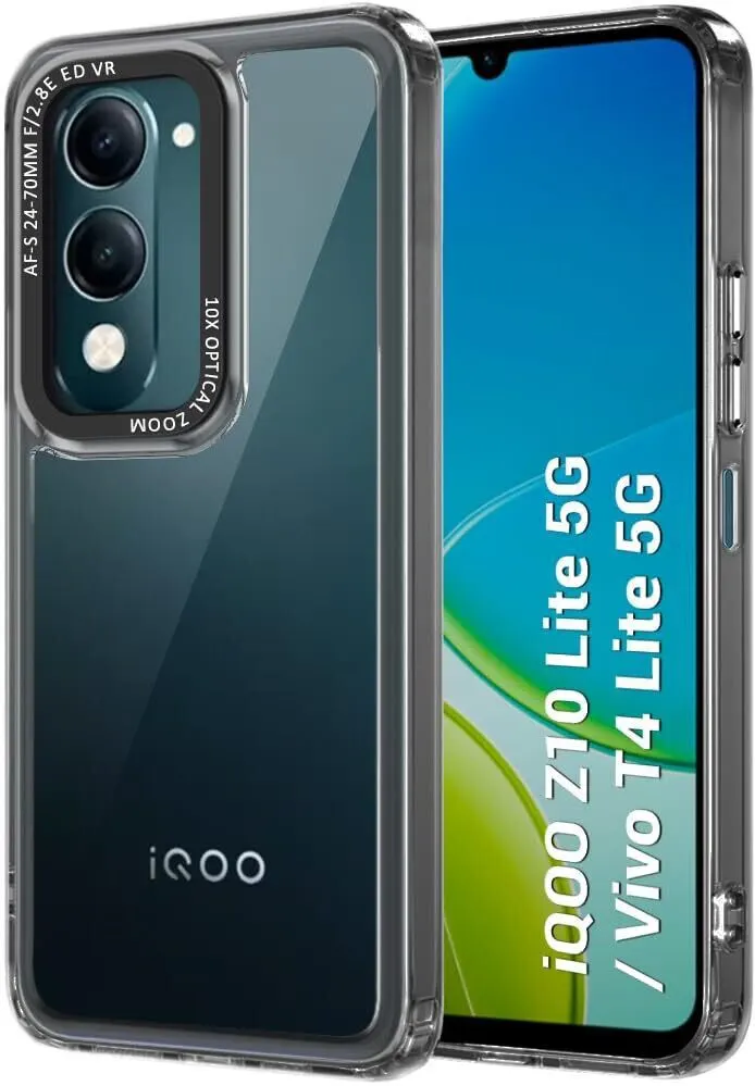 Micvir Back Cover for Vivo T4 Lite 5G (Black, Shock Proof, Pack of: 1)