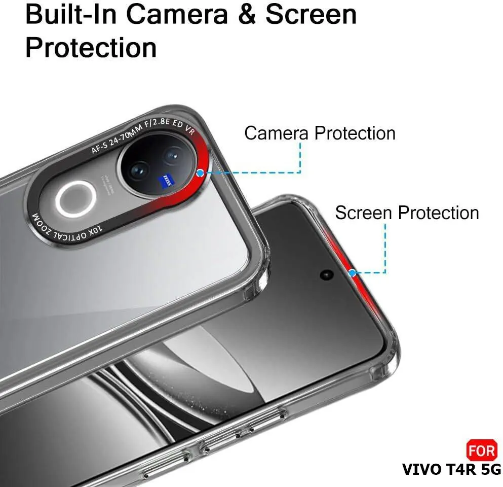 Micvir Back Cover for Vivo T4R 5G (Black, Shock Proof, Polycarbonate, Pack of: 1) — image 2 of 5
