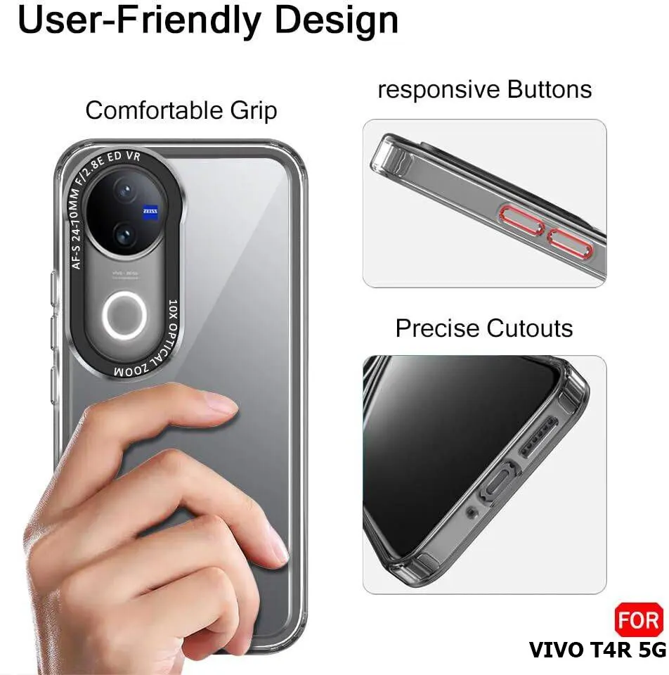 Micvir Back Cover for Vivo T4R 5G (Black, Shock Proof, Polycarbonate, Pack of: 1) — image 4 of 5