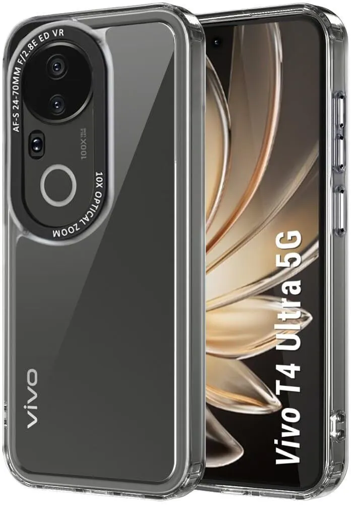 Micvir Back Cover for Vivo T4 Ultra 5G (Black, Shock Proof, Polycarbonate, Pack of: 1)