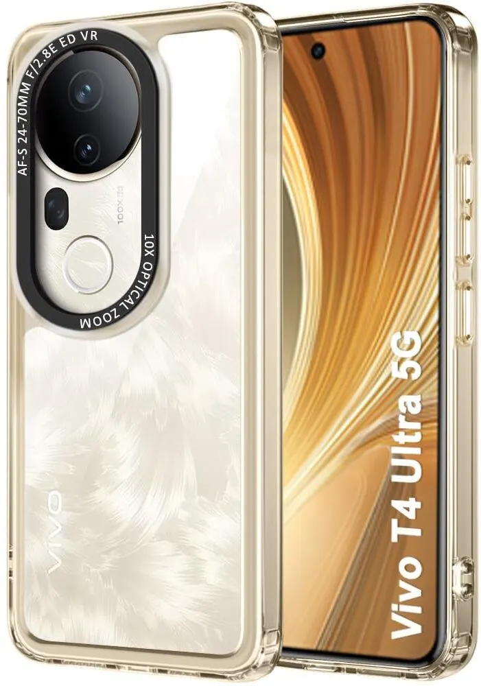 Micvir Back Cover for Vivo T4 Ultra 5G (Transparent, Shock Proof, Polycarbonate, Pack of: 1)