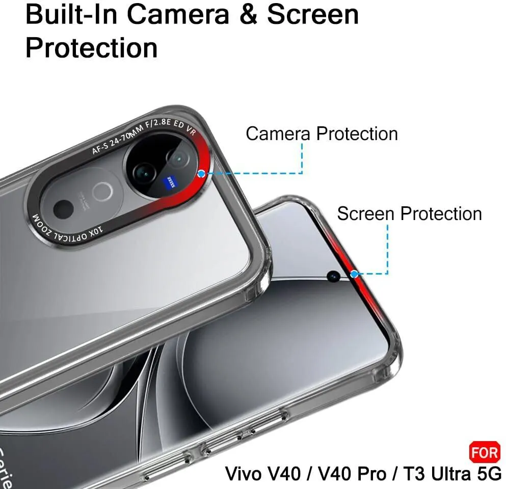 Micvir Back Cover for vivo V40 Pro 5G (Black, Shock Proof, Polycarbonate, Pack of: 1) — image 2 of 5
