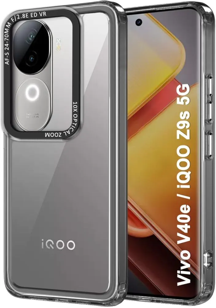 Micvir Back Cover for Vivo V40e 5G (Black, Shock Proof, Pack of: 1)