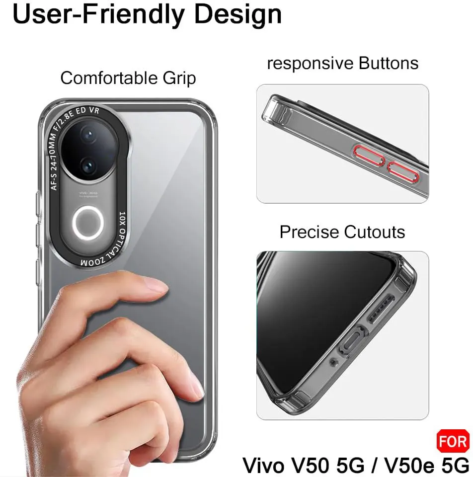 Micvir Back Cover for Vivo V50e 5G (Black, Shock Proof, Pack of: 1) — image 4 of 5