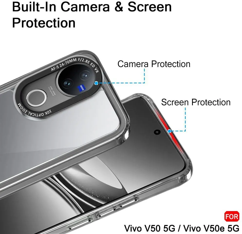 Micvir Back Cover for vivo V50 5G Elite Edition (Black, Shock Proof, Polycarbonate, Pack of: 1) — image 2 of 5