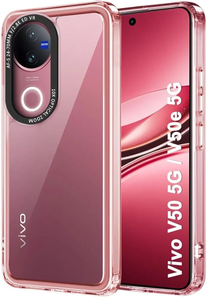 Micvir Back Cover for vivo V50 5G Elite Edition (Transparent, Shock Proof, Polycarbonate, Pack of: 1)