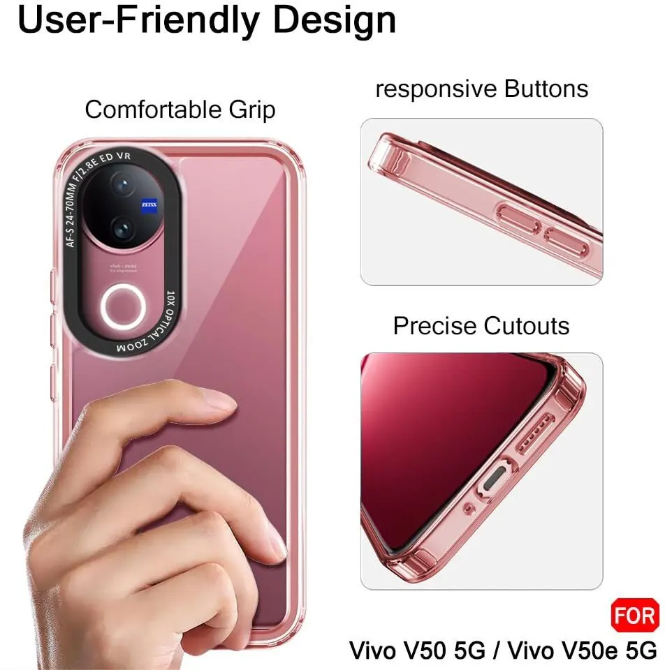 Micvir Back Cover for vivo V50 5G Elite Edition (Transparent, Shock Proof, Polycarbonate, Pack of: 1) — image 4 of 5