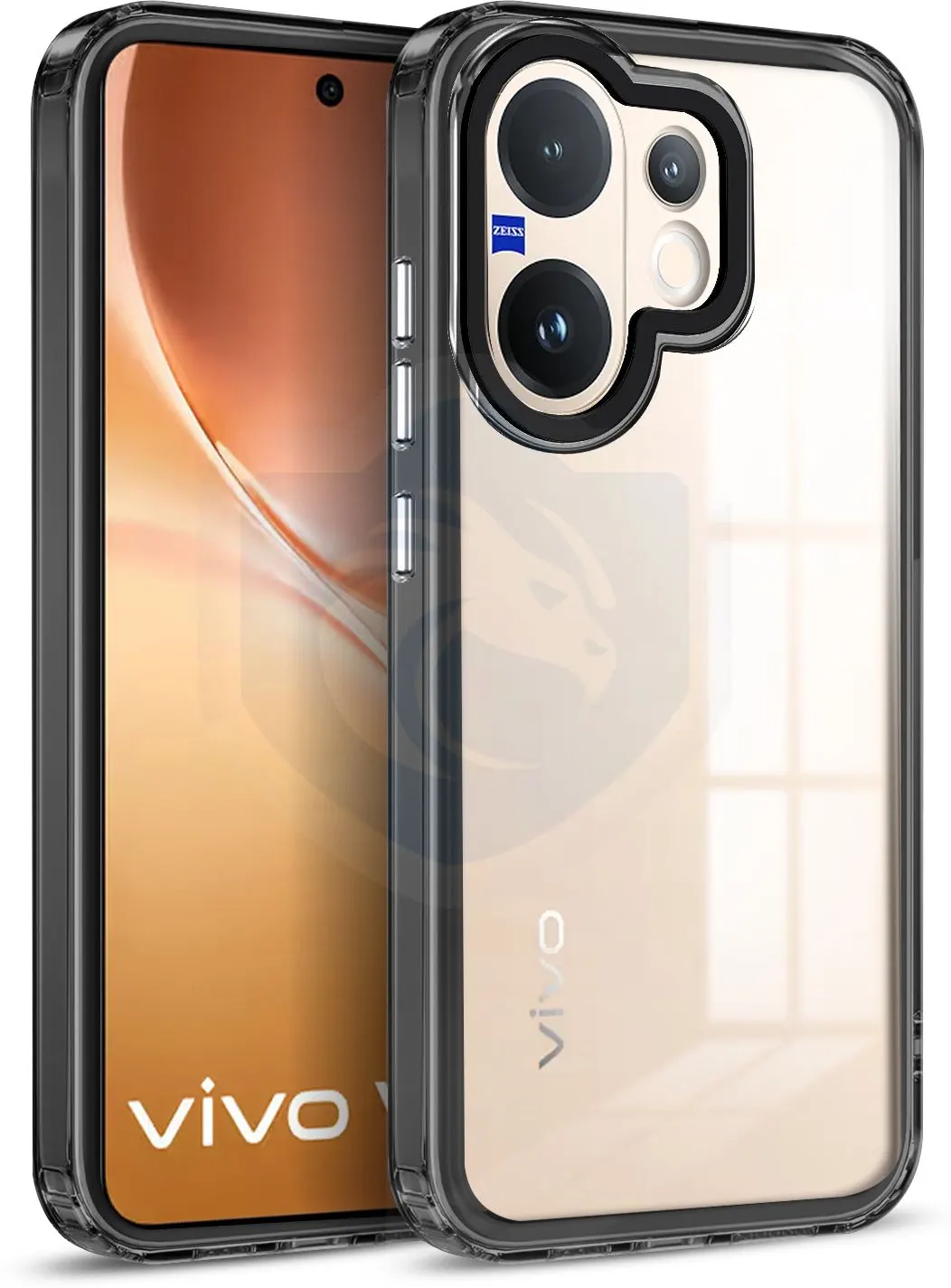 Micvir Back Cover for Vivo V60 5G (Black, Shock Proof, Pack of: 1)