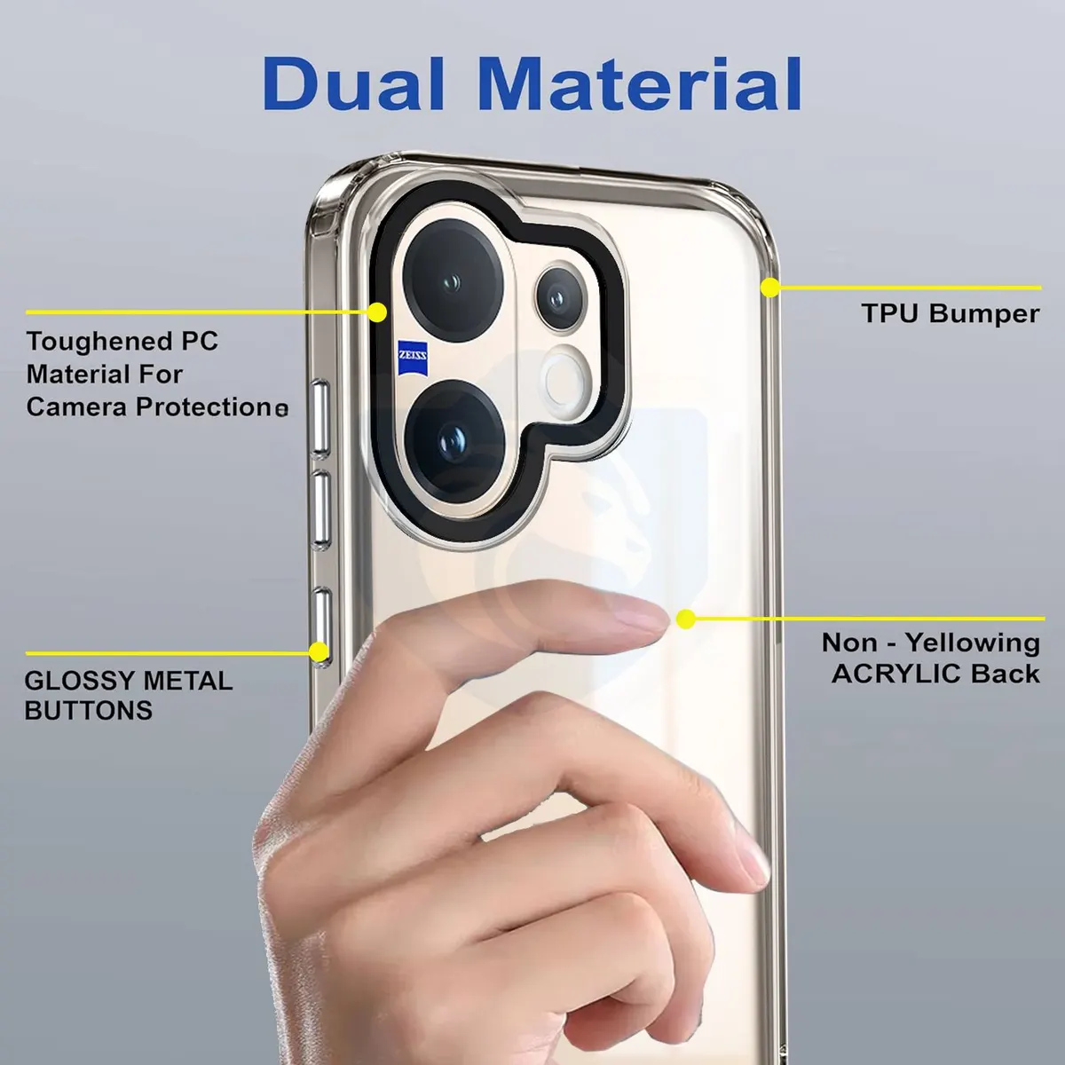 Micvir Back Cover for Vivo V60 5G (Transparent, Shock Proof, Pack of: 1) — image 3 of 5
