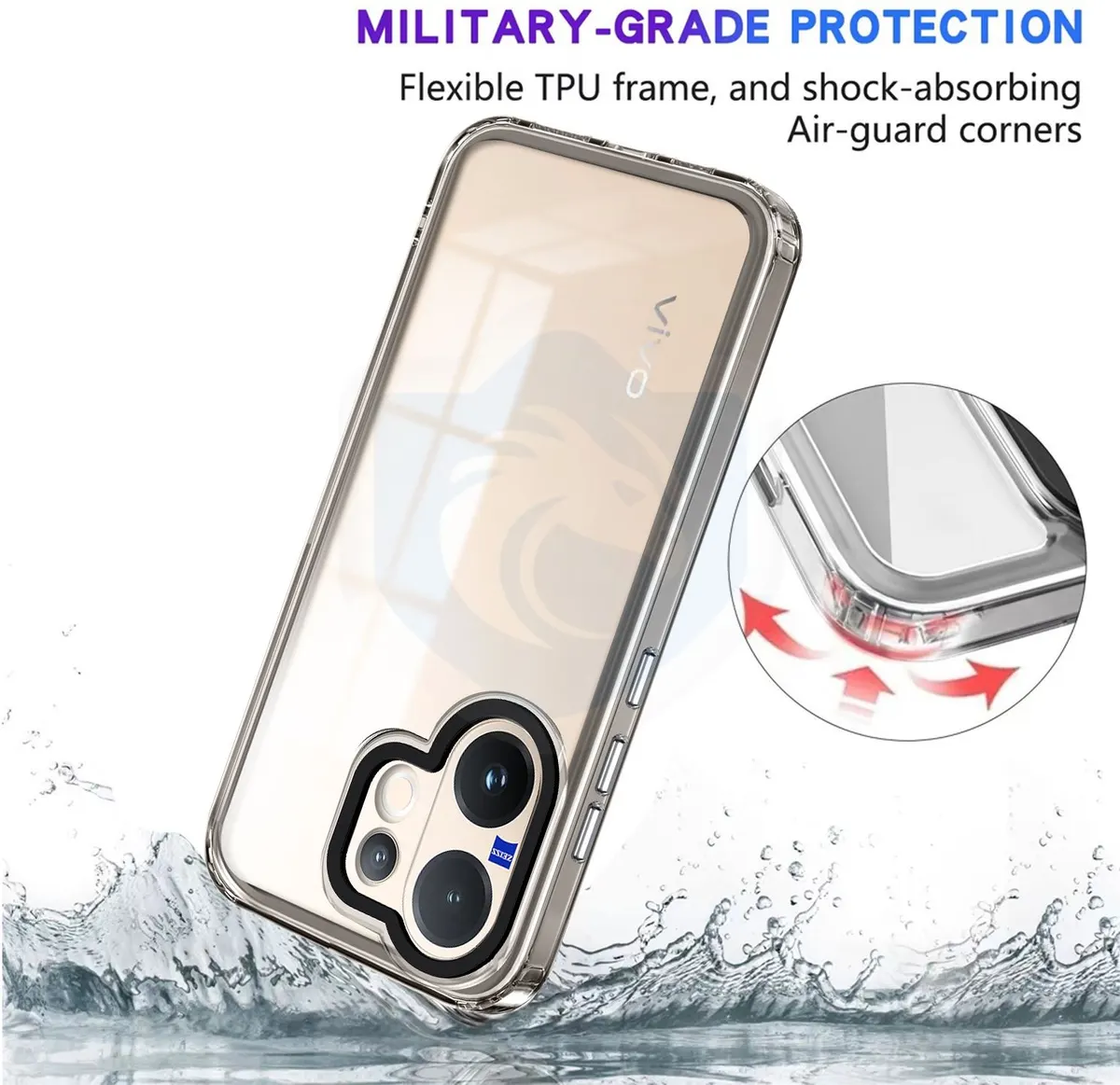 Micvir Back Cover for Vivo V60 5G (Transparent, Shock Proof, Pack of: 1) — image 4 of 5
