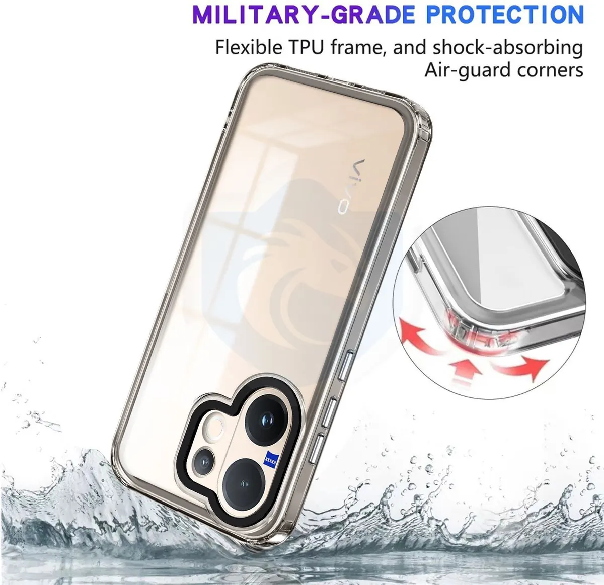 Micvir Back Cover for Vivo V60e 5G (Transparent, Shock Proof, Polycarbonate, Pack of: 1) — image 4 of 5