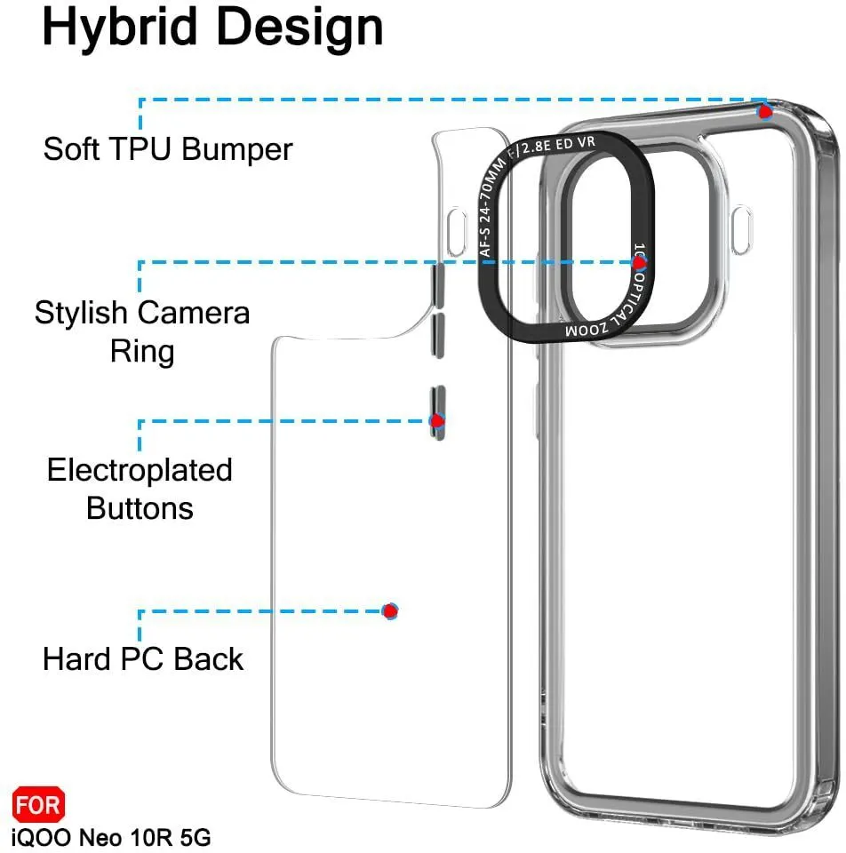 Micvir Back Cover for IQOO Neo 10R 5G (Black, Shock Proof, Polycarbonate, Pack of: 1) — image 5 of 5