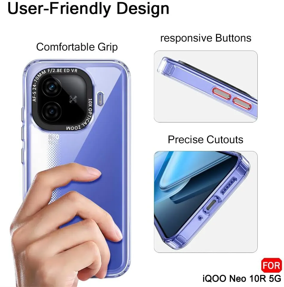 Micvir Back Cover for IQOO Neo 10R 5G (Transparent, Shock Proof, Polycarbonate, Pack of: 1) — image 4 of 5