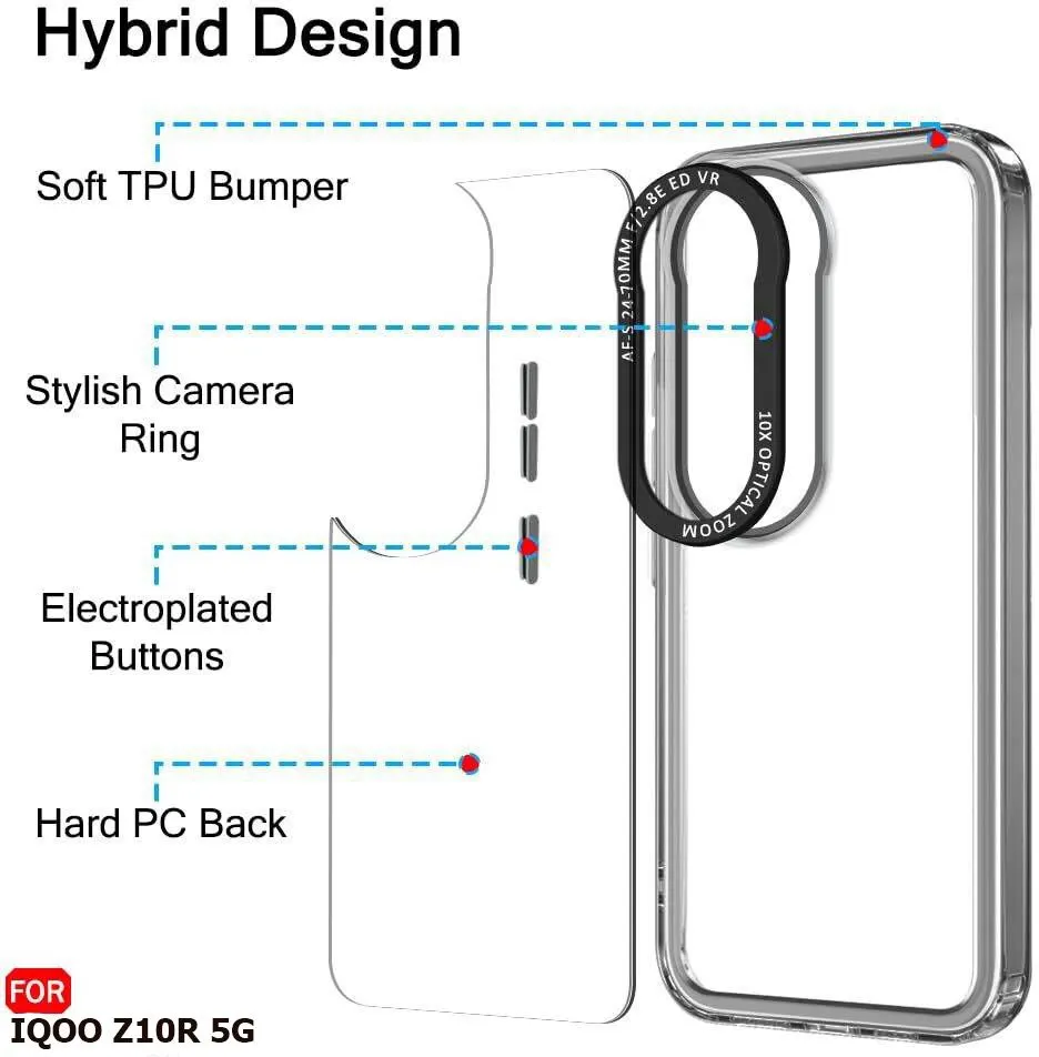Micvir Back Cover for iQOO Z10R 5G (Black, Shock Proof, Polycarbonate, Pack of: 1) — image 5 of 5