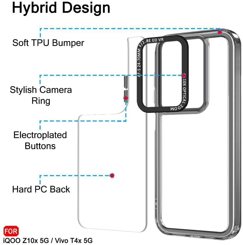 Micvir Back Cover for iQOO Z10x 5G (Black, Shock Proof, Polycarbonate, Pack of: 1) — image 5 of 5