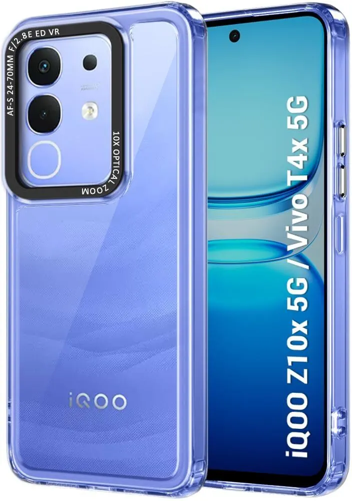 Micvir Back Cover for iQOO Z10x 5G (Transparent, Shock Proof, Polycarbonate, Pack of: 1)