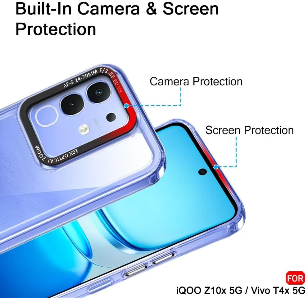 Micvir Back Cover for iQOO Z10x 5G (Transparent, Shock Proof, Polycarbonate, Pack of: 1) — image 2 of 5