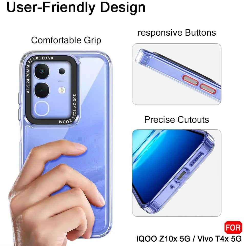 Micvir Back Cover for iQOO Z10x 5G (Transparent, Shock Proof, Polycarbonate, Pack of: 1) — image 4 of 5