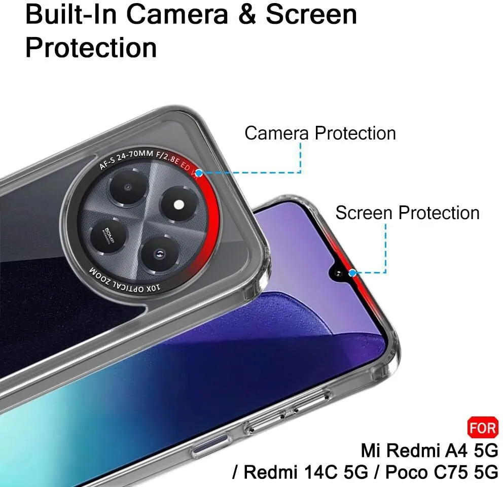 Micvir Back Cover for Redmi 14C 5G (Black, Shock Proof, Polycarbonate, Pack of: 1) — image 2 of 5