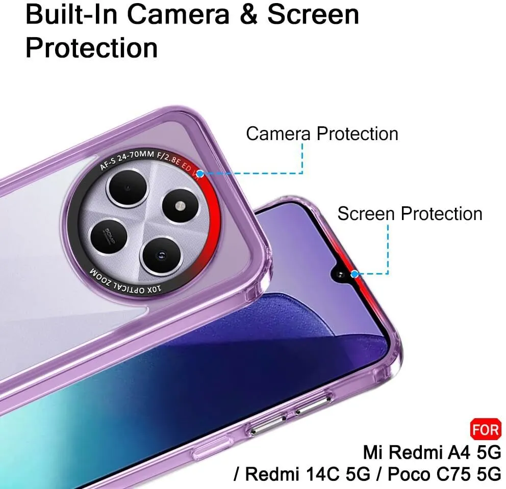 Micvir Back Cover for Redmi 14C 5G (Purple, Shock Proof, Pack of: 1) — image 2 of 5