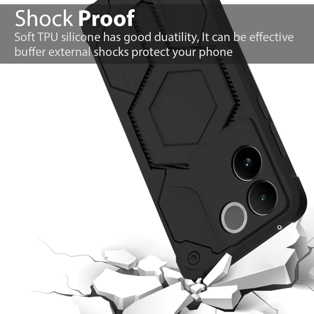 Micvir Back Cover for iQOO Z7 Pro 5G (Black, Silicon, Pack of: 1) — image 2 of 5
