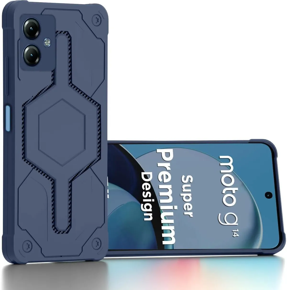 Micvir Back Cover for Motorola G14 (Blue, Silicon, Pack of: 1)