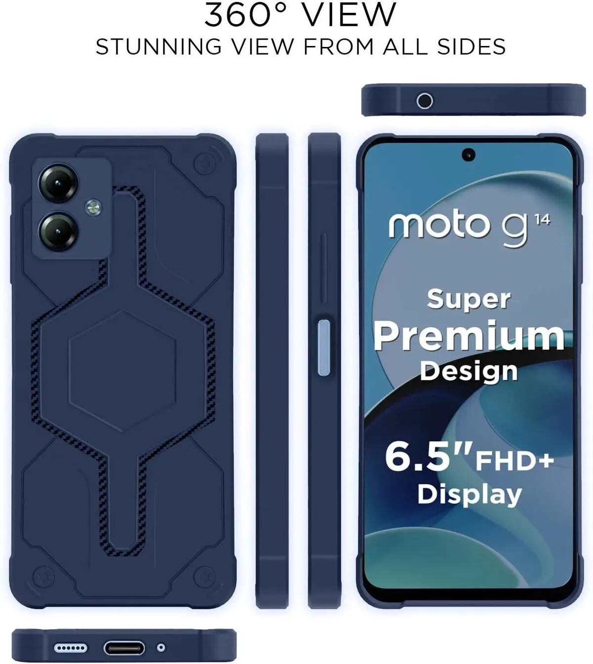 Micvir Back Cover for Motorola G14 (Blue, Silicon, Pack of: 1) — image 4 of 4