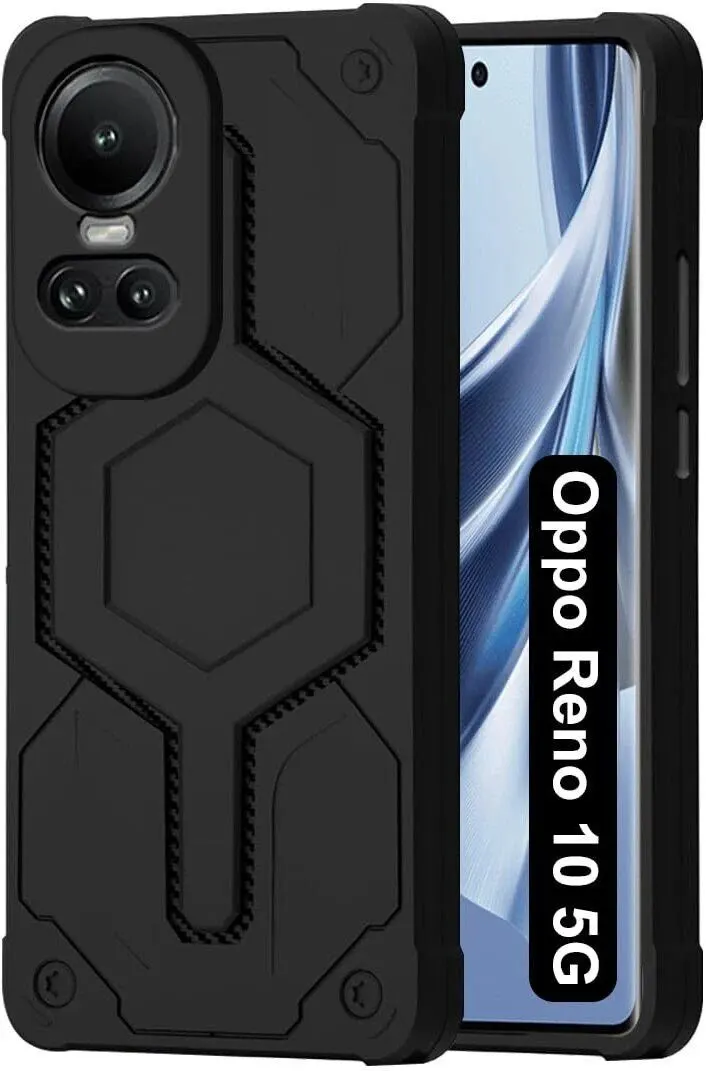 Micvir Back Cover for OPPO Reno 10, Oppo Reno 10 Pro 5G (Black, Silicon, Pack of: 1)