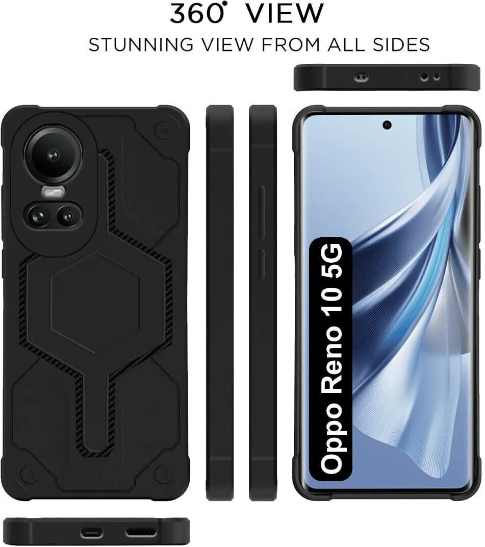 Micvir Back Cover for OPPO Reno 10, Oppo Reno 10 Pro 5G (Black, Silicon, Pack of: 1) — image 4 of 4