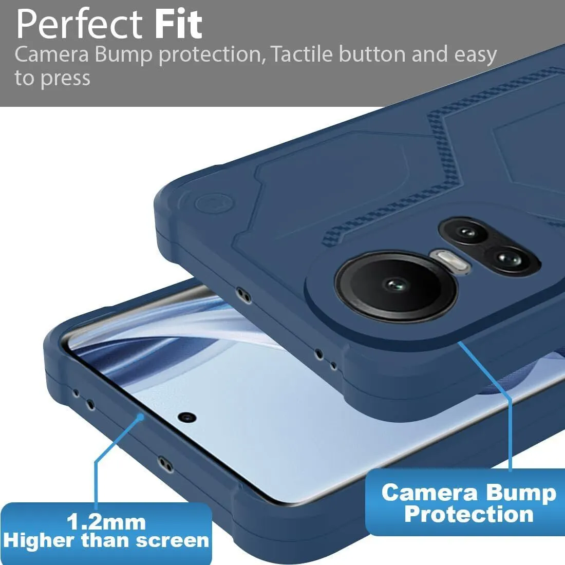Micvir Back Cover for OPPO Reno 10, Oppo Reno 10 Pro 5G (Blue, Silicon, Pack of: 1) — image 3 of 4
