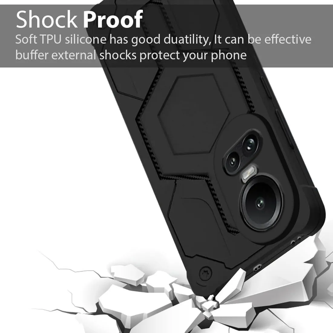 Micvir Back Cover for Oppo Reno10 Pro 5G (Black, Silicon, Pack of: 1) — image 2 of 4