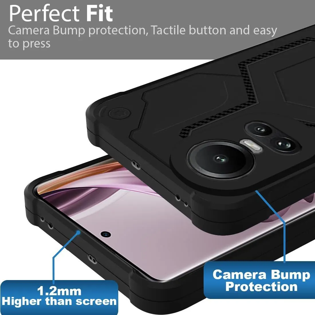 Micvir Back Cover for Oppo Reno10 Pro 5G (Black, Silicon, Pack of: 1) — image 3 of 4
